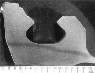 Etched surface showing segregation band