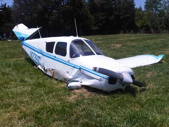 The crashed Piper PA-28