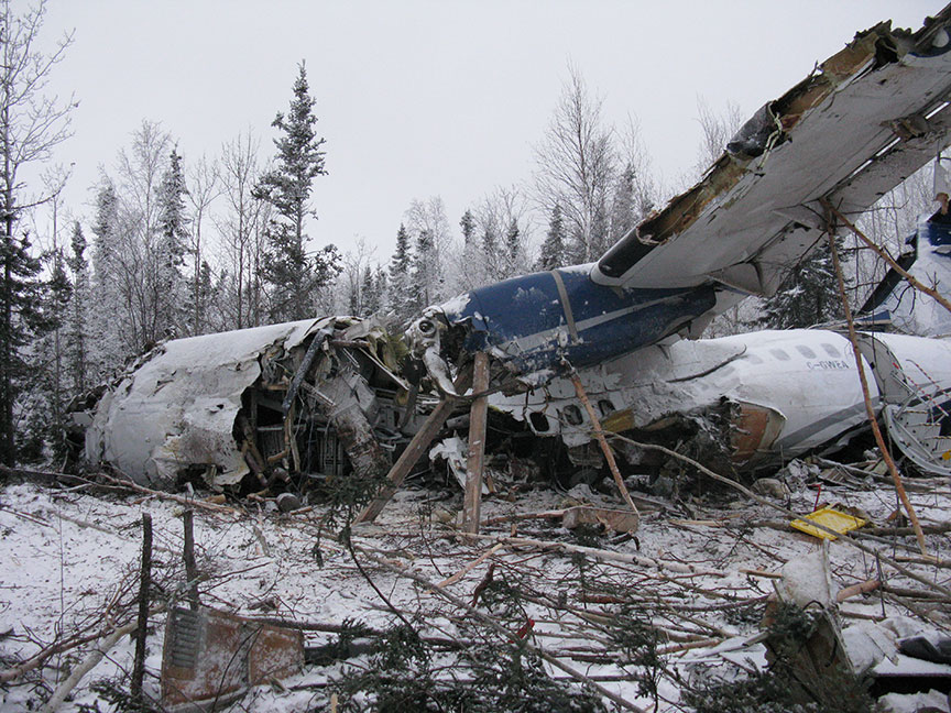 Left side view – front of aircraft wreckage