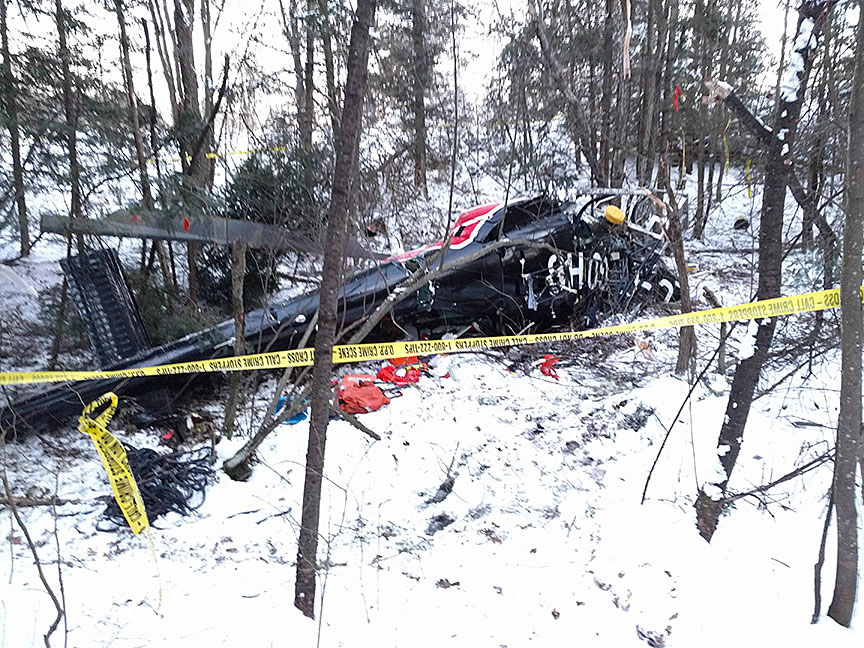 Helicopter accident near Tweed, ON - Wreckage at crash site