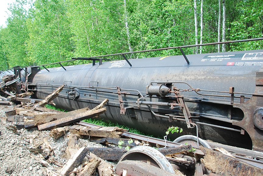 Image of tank car on its side
