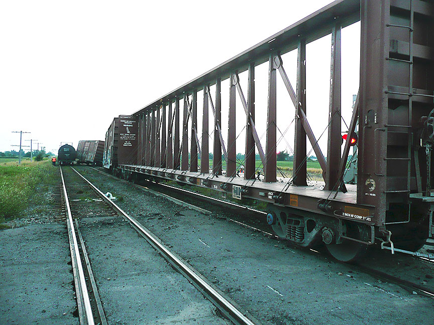 Derailed CN freight cars near Gananoque, Ontario