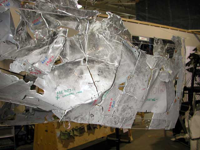 Left cockpit ceiling liner - outboard face