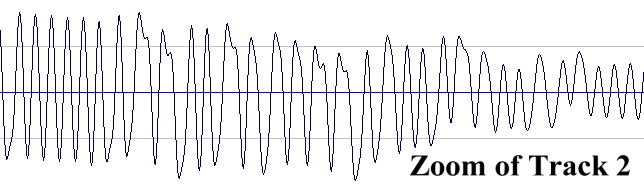 MFM signal from one of the tape segments, with varying amplitude