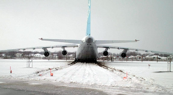 Aircraft off the end of the runway