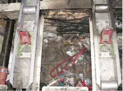 Photo of Contaminated insulation blankets and debris
