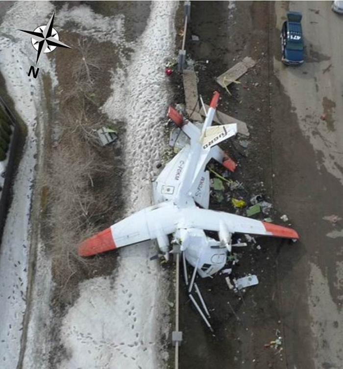 Photo of Aerial photo of crashed plane wreckage