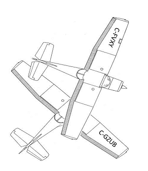 Figure of Diagram showing the two aircraft as they collide