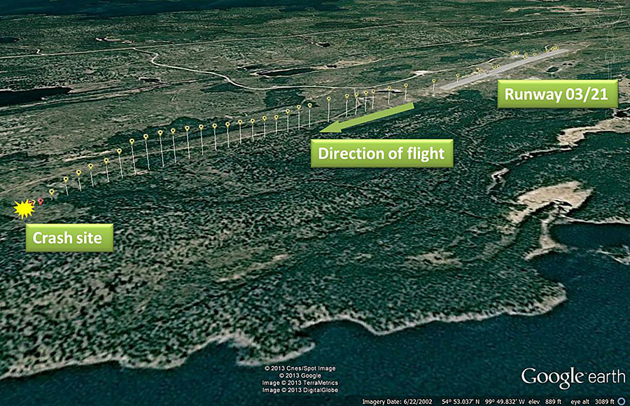 Image of the flight path as described in section 1.19