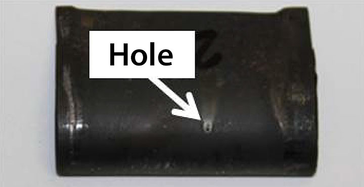 Image of guide vane with hole
