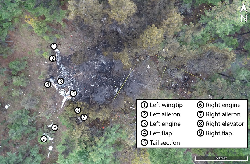 The wreckage site