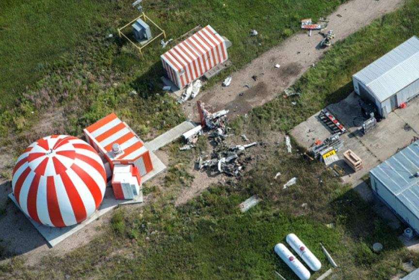 Aerial photograph of the accident site, located near the precision approach radar facility