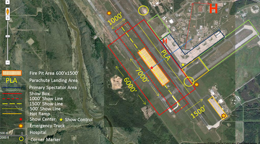Layout of the Cold Lake Air Show, as submitted by Canadian Forces Base Cold Lake