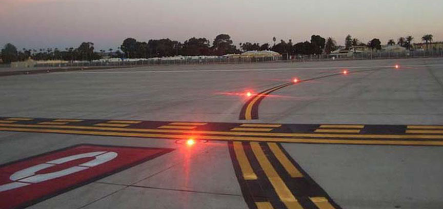 Example of lit runway entrance lights