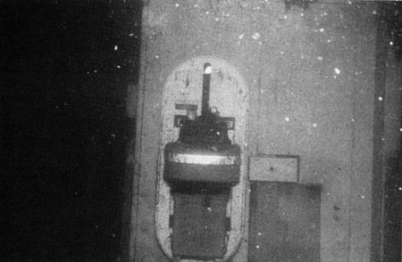 Class II EPIRB, located in the wheel-house, photographed underwater. 