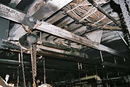 Photo 3. Damage to engine room and electrical cables