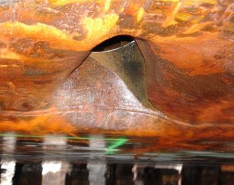 Photo 3. Hole in No. 2C ballast tank