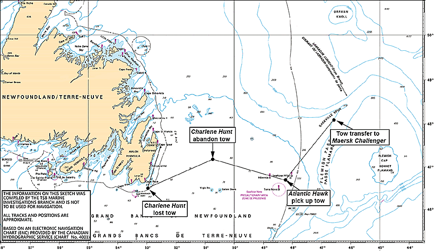 Map of the area of the occurrence