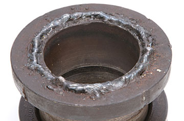 Image of the weld repair on steel collar