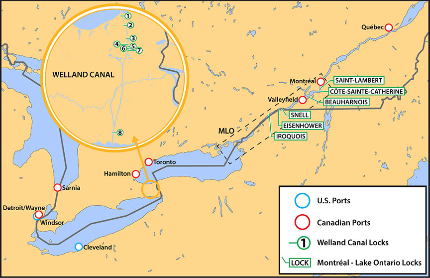 Map of the St. Lawrence Seaway