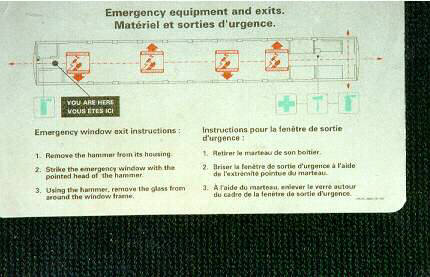 Emergency exit information placard