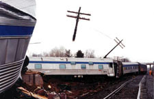 Image from diner car looking toward rear of train