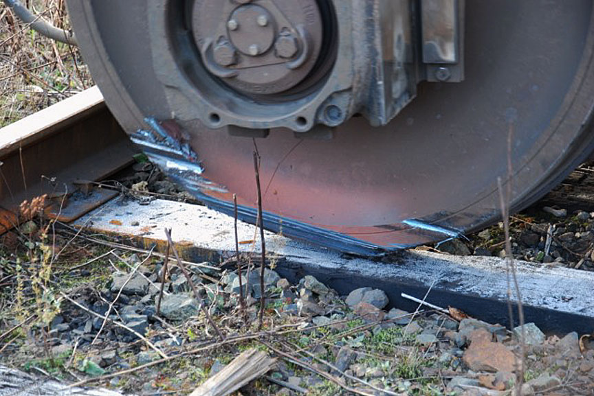 Image of the rail burn damage