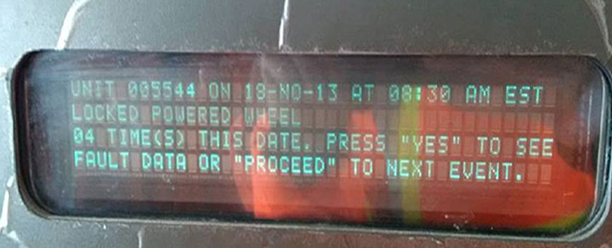 Image of the human-machine interface display panel in SD60F locomotive