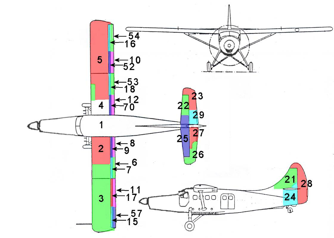 Annexe G -  Dessins de trois vues de l'aéronef en cause
