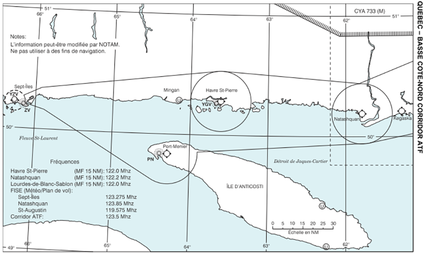  Corridor ATF de la Basse-Côte-Nord (À ne pas utiliser pour la navigation)