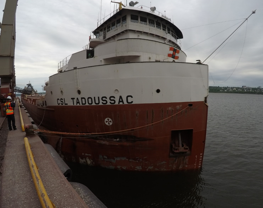 The CSL Tadoussac moored alongside at the section 53 in the Port of Quebec after the incident on 10 June 2020.