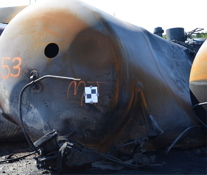 Image of Tank car PROX 44150, right side of shell, as decribed in text