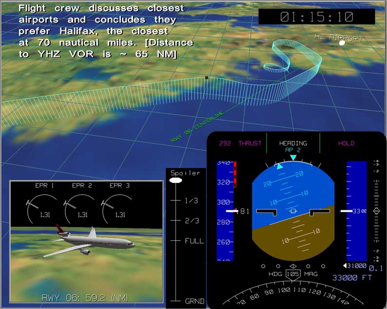 Snapshot of computer flight animation