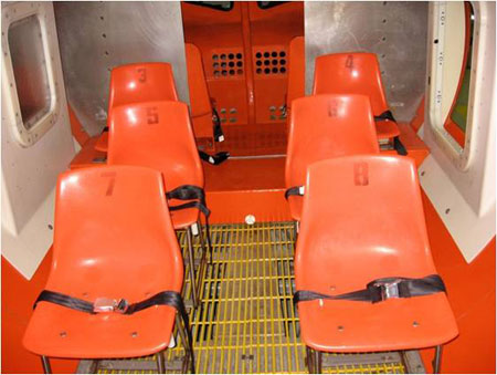 Image of the Marine Institute HUET simulator seats.