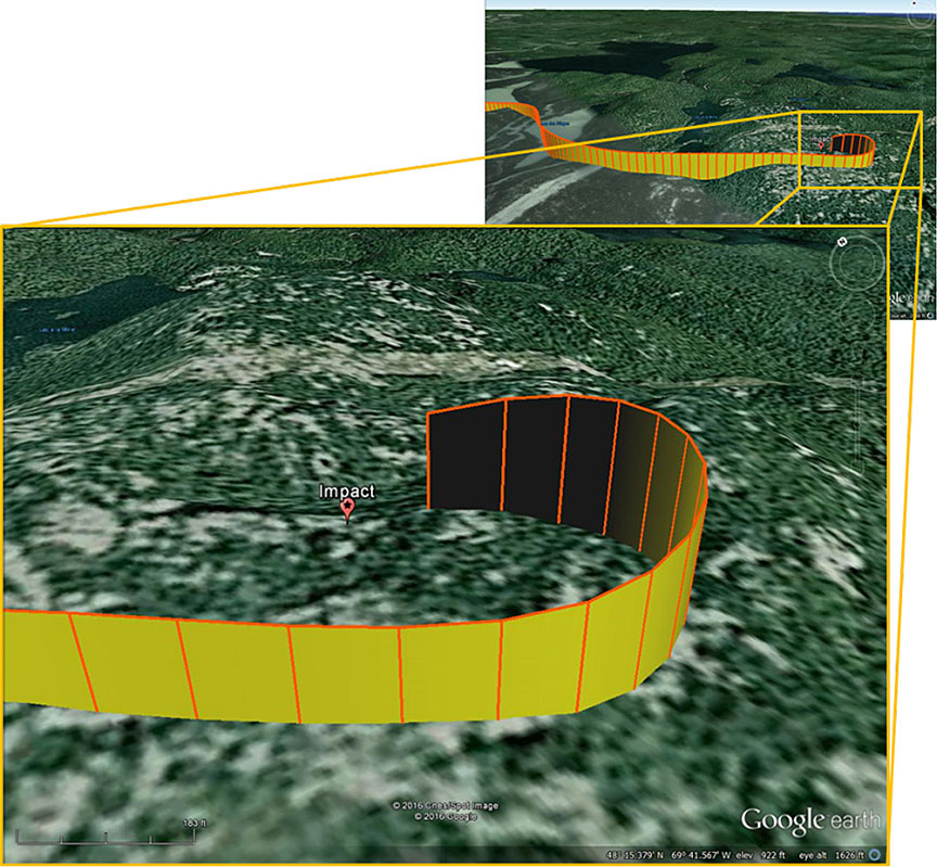 Final turn at end of last flight (Source: Google Earth, with TSB annotations)