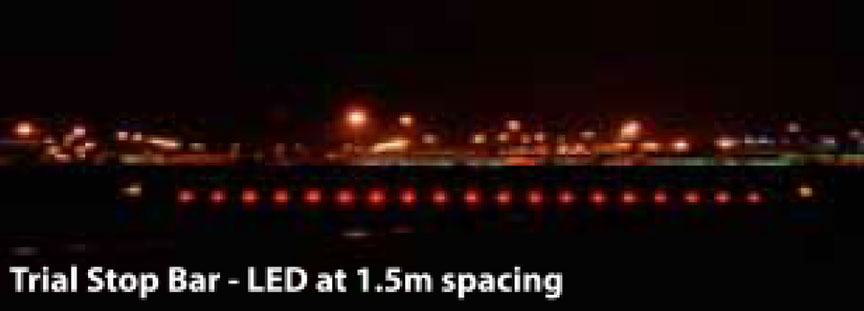 Reduced stop-bar light spacing with LED lights (Source: EUROCONTROL, Hindsight 19 [2014], p. 18)