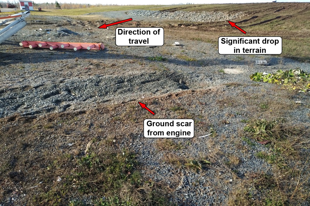 Close-up of ground scars (Source: TSB)