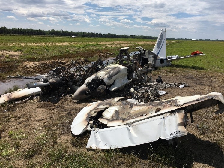 Wreckage of the occurrence Piper PA-23-250 (Source: TSB)