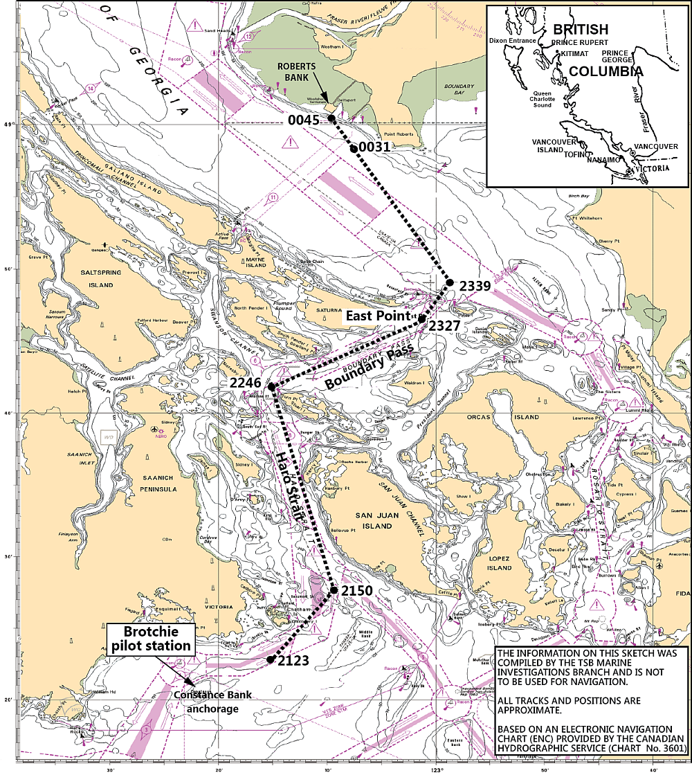 Appendix A—Vessel's Route from Constance Bank Anchorage to Roberts Bank