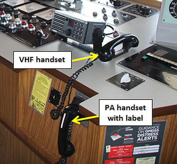 Image of the public address system and VHF handsets