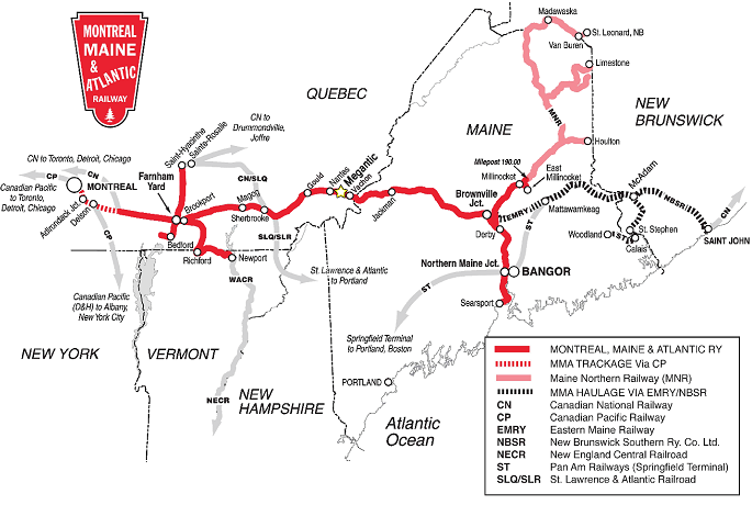 Image of map for Montreal Maine & Atlantic Railway