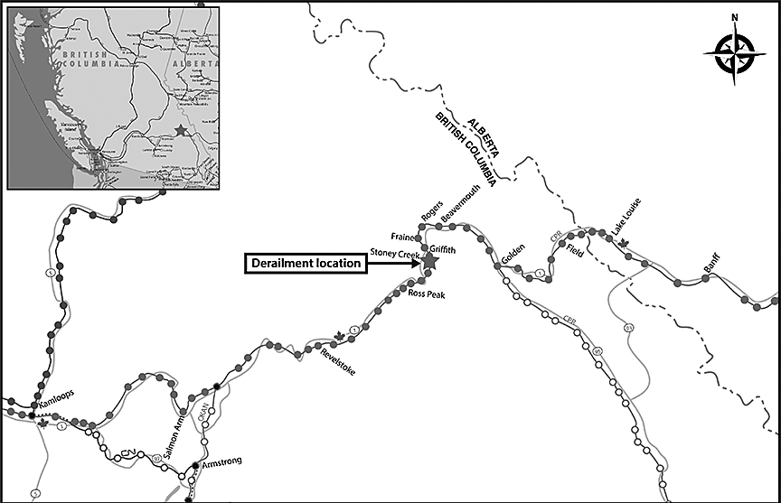 Map of derailment location