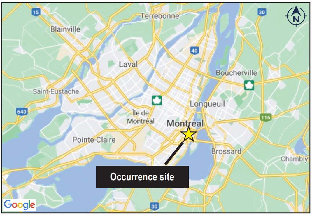 Occurrence site (Source: Google Maps, with TSB annotations)