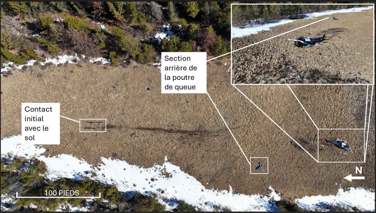 Figure 2. Lieu de l'accident, avec gros plan en médaillon 