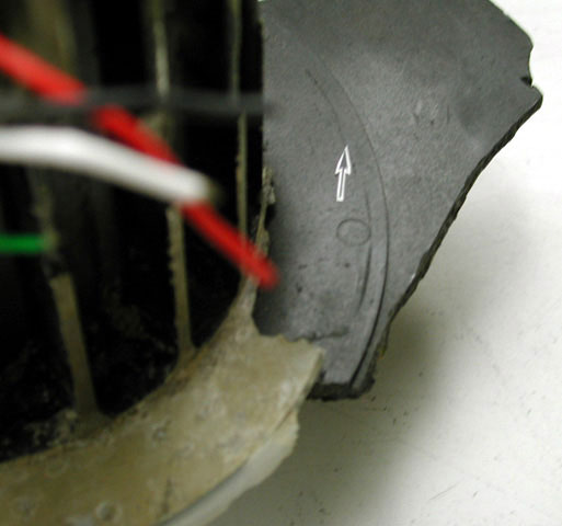 Recovered fan - Exhibit 1-9196 - impeller rotational marks