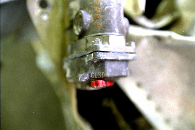 Left wing fuel dump valve as recovered