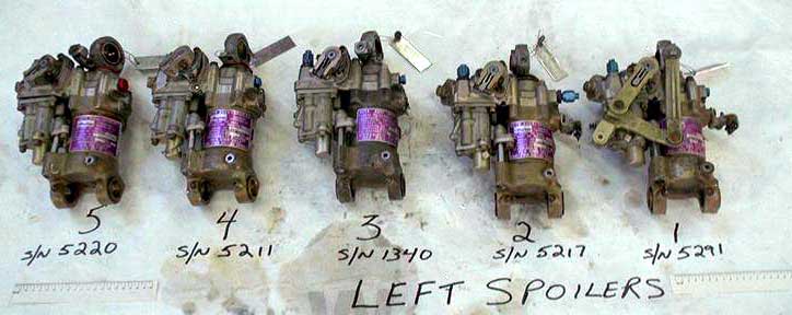 Left spoiler actuators
