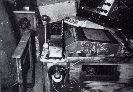 Propeller pitch control and jog stick. 