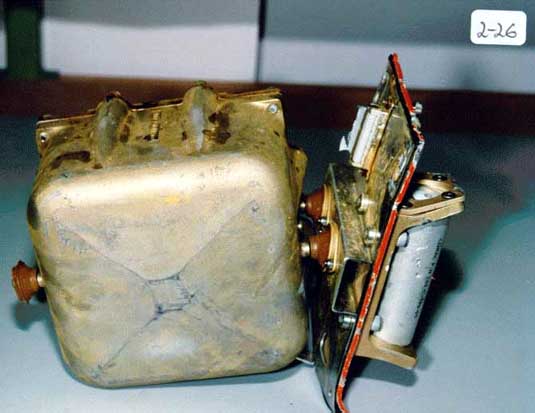 Autre vue du module antichoc de la mémoire et de la radiobalise