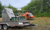 Figure 2. The helicopter and equipment to be transported from the staging area to the job site (Source: Natural Resources Canada, with TSB annotations)